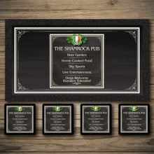 Load image into Gallery viewer, Personalised Bar Mats | Custom Bar Runners | Irish Shamrock Chalkboard | Bar sign