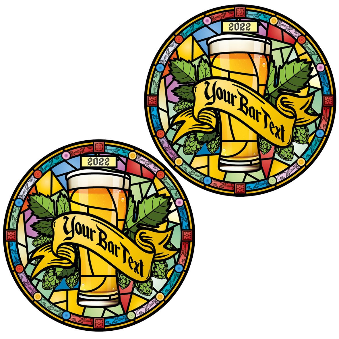 Glass Beer Window Vinyl | Stained Glass | Bar signs | Pub Signs