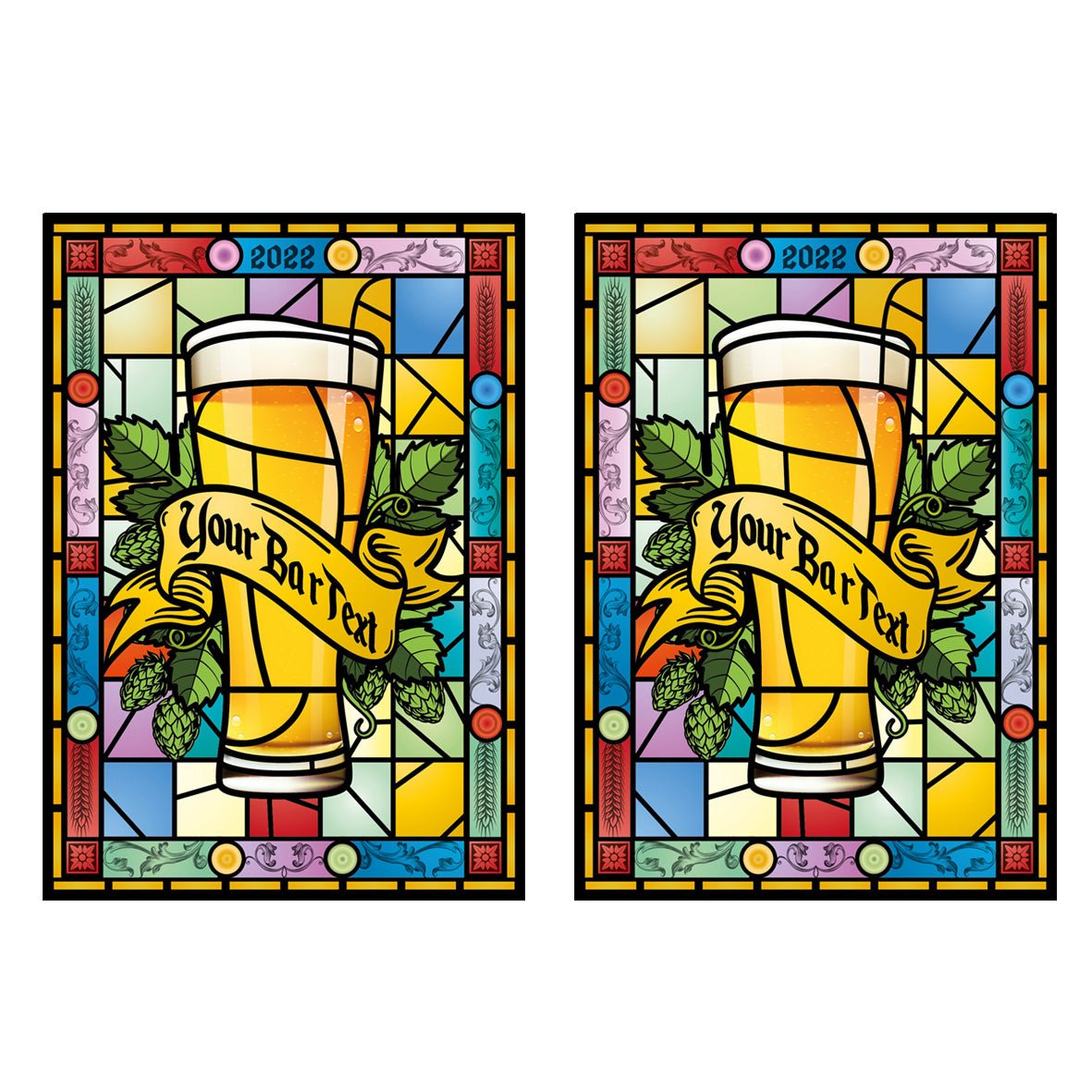 Glass Beer Window Vinyl | Stained Glass | Bar signs | Pub Signs