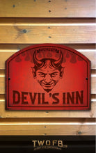 Load image into Gallery viewer, Devil&#39;s Inn Personalised Bar Sign Custom Pub Signs from Twofb.com Replica pub signs
