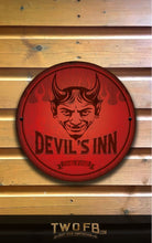 Load image into Gallery viewer, Devil's Inn Personalised Bar Sign Custom Pub Signs from Twofb.com Custom personalised bar signs
