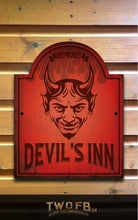 Load image into Gallery viewer, Devil's Inn Personalised Bar Sign Custom Pub Signs from Twofb.com bespoke bar signs