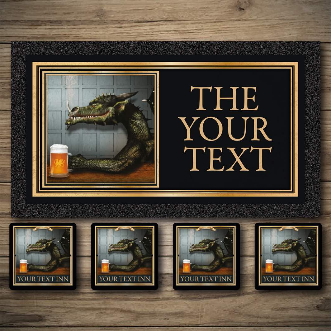 Bar runner, Beer matts, Bar Coasters, Rubber mats - Dragon Inn
