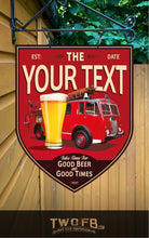 Load image into Gallery viewer, Fire Engine | Personalised Bar Sign | Pub Signs