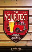 Load image into Gallery viewer, Fire Engine | Personalised Bar Sign | Pub Signs