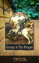 Load image into Gallery viewer, George &amp; The Dragon | Personalised Home Bar Sign | Replica Pub Sign
