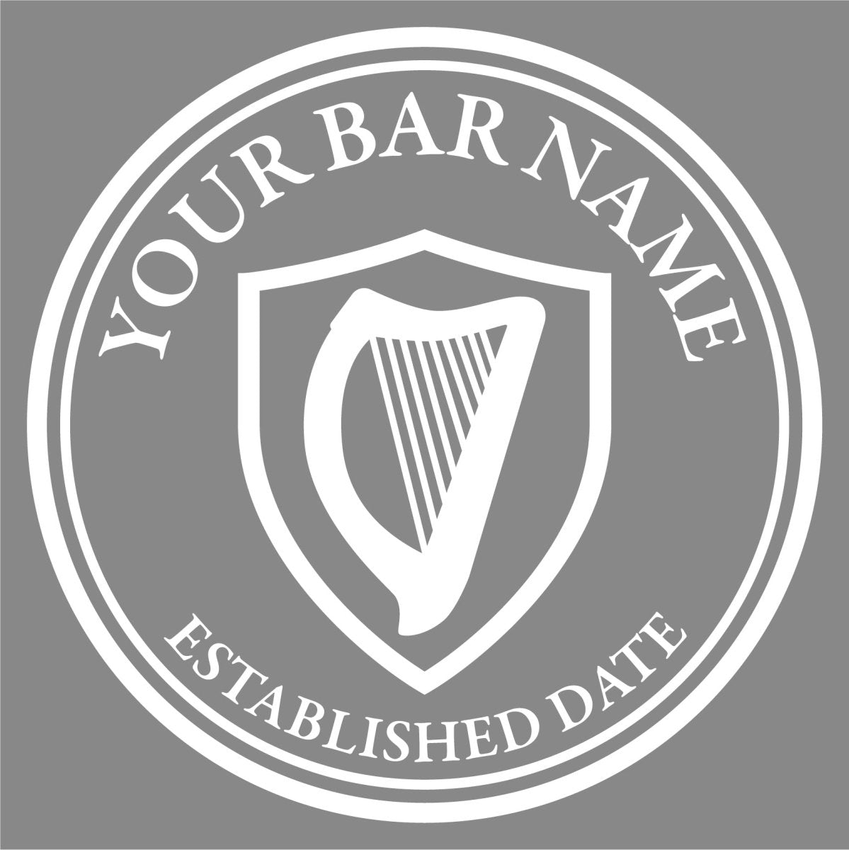 Ireland logo - Frosted window graphics. Bar & Cafe style window Decals