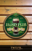Load image into Gallery viewer, Irish Pub Personalised Bar Sign Custom Signs from Twofb.com Bar signs Uk