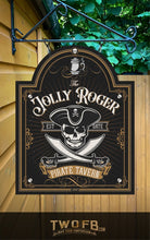 Load image into Gallery viewer, Jolly Roger/Pirate Pub Sign/ Pub Sign/Bar Sign/Home bar sign/Pub sign for outside/Custom pub sign/Home Bar/Pub DƩcor/Military Bar Signs/Custom Bar signs/Barsigns UK/ Man Cave/ Mess Sign/ Bar Runner/ Beer Mats/ Hanging pub sign/ Custom sign/ Garden Signs/Pub signs