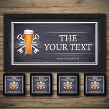 Load image into Gallery viewer, Lock Inn bar runner, Custom pub mats, Bar coasters, beer mats