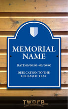 Load image into Gallery viewer, Memorial plaque Personalised Bar Sign Custom Signs from Twofb.com pub signs made to order