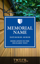 Load image into Gallery viewer, Memorial plaque Personalised Bar Sign Custom Signs from Twofb.com Blue Plaque

