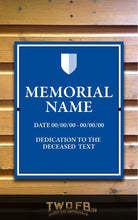 Load image into Gallery viewer, Memorial plaque Personalised Bar Sign Custom Signs from Twofb.com replica pub signs
