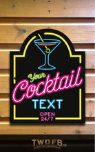 Load image into Gallery viewer, Neon Cocktail Bar Personalised Bar Sign Custom Signs from Twofb.com Cocktail bar sign