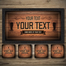 Load image into Gallery viewer, Old school western bar runner, custom bar runner, personalised beer mats, bar coasters