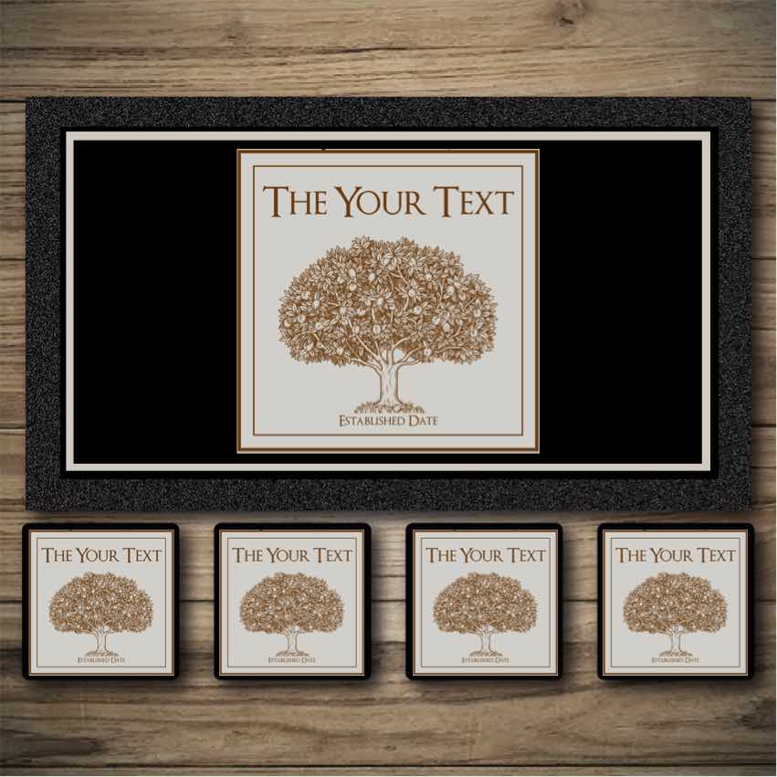 Orchard personalised bar ruuners, custom beer mats, bar coasters