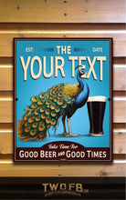 Load image into Gallery viewer, Peacock Inn | Vintage Bar Sign | Pub Signs | funny bar sign | Hanging Signs | Bar Sign