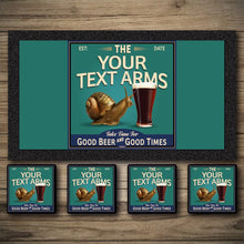 Load image into Gallery viewer, Personalised Bar Mats | Drip Mats | Custom Bar Runners | Boozy Snail