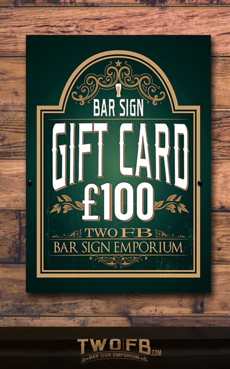 Personalised bar Sign Gift Voucher Custom Signs from Twofb.com signs for bars