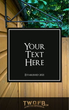 Load image into Gallery viewer, Piano Black Personalised Bar Sign Custom Pub Signs from Twofb.com Hanging Bar Sign
