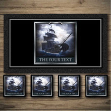 Load image into Gallery viewer, Pirates pub bar runners, Black Pearl bar runners, Custom beer mats, Bar coasters.