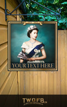 Load image into Gallery viewer, Queen Elizabeth II ( The Queens Head) Personalised Bar Sign Custom Signs from Twofb.com pub signs for sale

