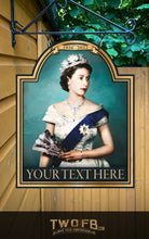 Load image into Gallery viewer, Queen Elizabeth II ( The Queens Head) Personalised Bar Sign Custom Signs from Twofb.com Bar signs UK
