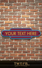 Load image into Gallery viewer, Railway Signs | Man Cave Sign | Pub Shed Sign | Yellow on Claret