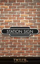 Load image into Gallery viewer, Railway Signs | Man Cave Sign | Pub Shed Sign | White on black