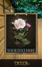 Load image into Gallery viewer, Rose & Thistle Bar Signs| Personalised Pub Sign | Hanging Pub Signs