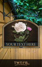 Load image into Gallery viewer, Rose & Thistle Bar Signs| Personalised Pub Sign | Hanging Pub Signs