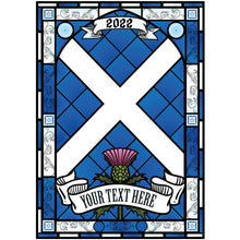 Load image into Gallery viewer, Scottish Stained Glass Coloured Window Vinyl Custom Signs from Twofb.com signs for bars