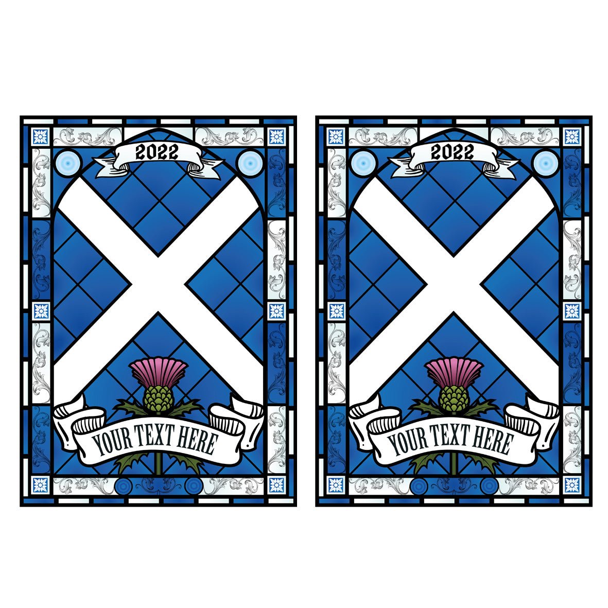 Scottish Window Vinyl | Stained Glass | Custom window decals
