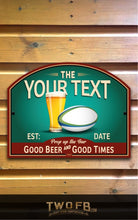 Load image into Gallery viewer, Rugby Bar Sign | Vintage Bar Sign | Pub Signs | funny bar sign | Hanging Signs | Bar Sign