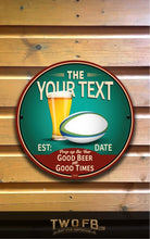 Load image into Gallery viewer, Rugby Bar Sign | Vintage Bar Sign | Pub Signs | funny bar sign | Hanging Signs | Bar Sign