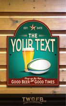 Load image into Gallery viewer, Rugby Bar Sign | Vintage Bar Sign | Pub Signs | funny bar sign | Hanging Signs | Bar Sign