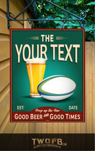 Load image into Gallery viewer, Rugby Bar Sign | Vintage Bar Sign | Pub Signs | funny bar sign | Hanging Signs | Bar Sign