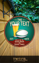 Load image into Gallery viewer, Rugby Bar Sign | Vintage Bar Sign | Pub Signs | funny bar sign | Hanging Signs | Bar Sign