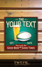 Load image into Gallery viewer, Rugby Bar Sign | Vintage Bar Sign | Pub Signs | funny bar sign | Hanging Signs | Bar Sign