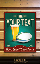 Load image into Gallery viewer, Rugby Bar Sign | Vintage Bar Sign | Pub Signs | funny bar sign | Hanging Signs | Bar Sign