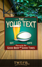 Load image into Gallery viewer, Rugby Bar Sign | Vintage Bar Sign | Pub Signs | funny bar sign | Hanging Signs | Bar Sign