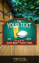 Load image into Gallery viewer, Rugby Bar Sign | Vintage Bar Sign | Pub Signs | funny bar sign | Hanging Signs | Bar Sign