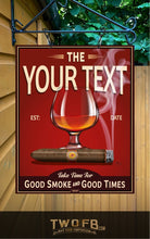 Load image into Gallery viewer, Smoke Inn | Personalised Bar Sign | Cigar Bar Sign