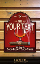 Load image into Gallery viewer, Smoke Inn | Personalised Bar Sign | Cigar Bar Sign
