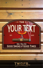 Load image into Gallery viewer, Smoke Inn | Personalised Bar Sign | Cigar Bar Sign