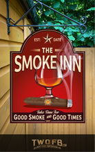 Load image into Gallery viewer, Smoke Inn | Personalised Bar Sign | Cigar Bar Sign