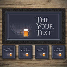 Load image into Gallery viewer, Tap Room bar runners, beer mats, personalised bar runners.
