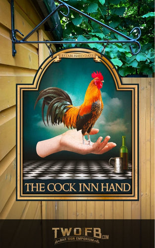 Cock in Hand Personalised Bar Sign Custom Signs from Twofb.com Pub Sign