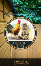 Lade das Bild in den Galerie-Viewer, The Cock & Pussy Circular Hanging Bar Sign Custom Signs from Twofb.com signs for bars