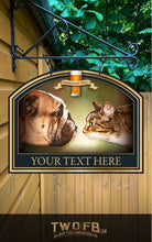 Load image into Gallery viewer, The Dog and Bastard Personalised Bar Sign Custom Signs from Twofb.com Hanging Pub Sign - Dog House